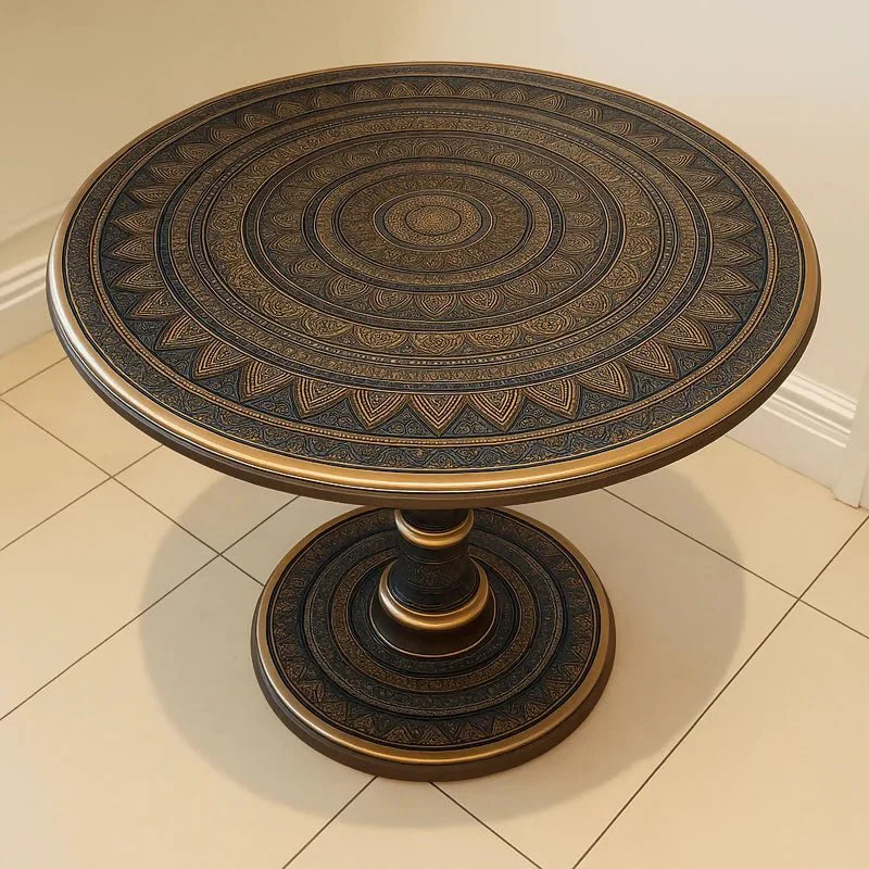 18 inch Handpainted Round wooden table, coffee, bedside, console, corner, dining - AlifdukanPk Trendyhub types here :)