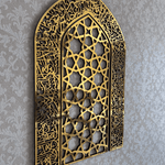 (24*16 inches )Ayatul Kursi Mihrab Islamic Wall Art, Mehraab Prayer Room Decor.