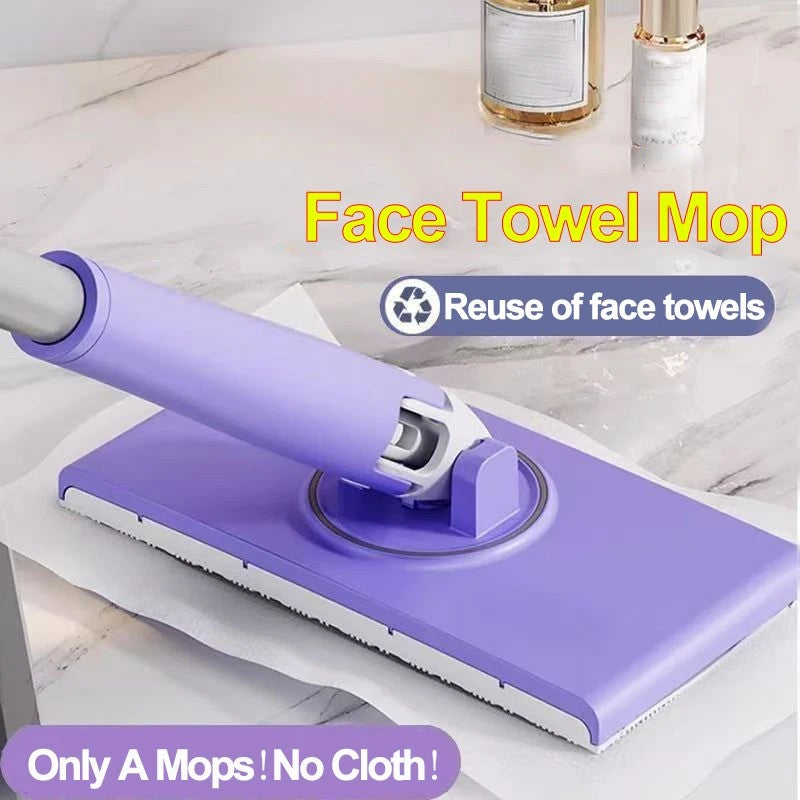 Automatic Face Towel Mop Portable Mini Mop Automatic Paper Towel Replacement Mop For French Window And Dust(Excluding Mop Cloth)