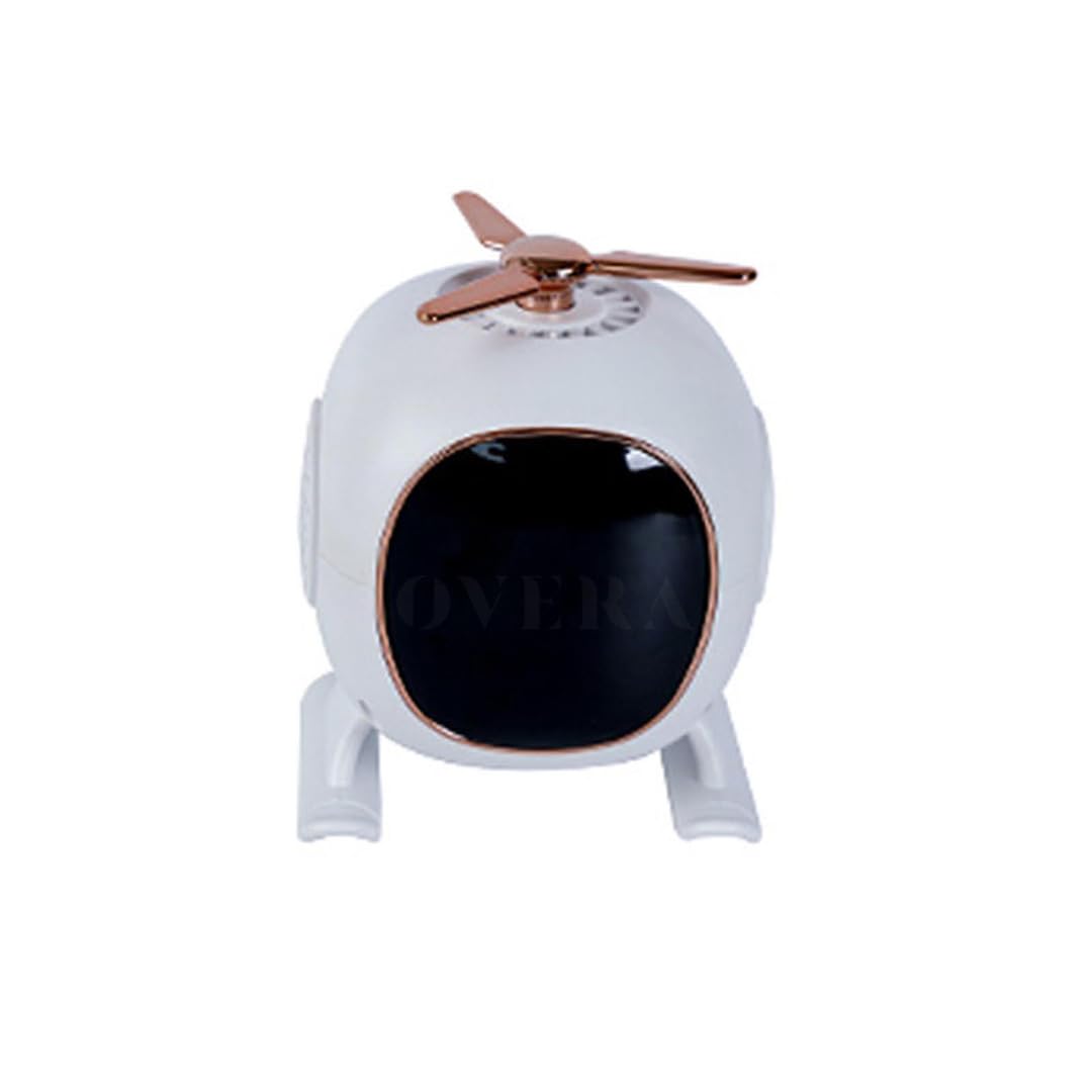 Overa Alarm Clock Radio, Fast Wireless Phone Charger with Bluetooth, Wall Clock Fan Alarm Speaker Sound USB Port, Dual Alarm, Sleep Timer, Snooze, Dimmer (White)