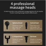 Electric Handheld Neck Body Back Facial Fitness Gun Massager Cordless Deep Tissue Vibration Double Head Muscle Massage Gun