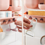 Self-Adhesive Remote Control Storage Box Wall-Mounted for Home, Office, Remote, Pen, Key, Toothbrush, Phone Charging Mini Storage Boxes Multi-functional Creative Storage Shelves (PINK)