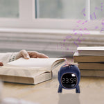 Overa Alarm Clock Radio, Fast Wireless Phone Charger with Bluetooth, Wall Clock Fan Alarm Speaker Sound USB Port, Dual Alarm, Sleep Timer, Snooze, Dimmer (White)