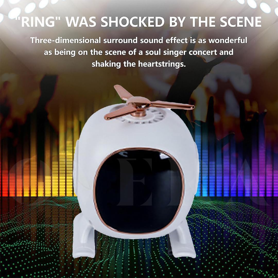 Overa Alarm Clock Radio, Fast Wireless Phone Charger with Bluetooth, Wall Clock Fan Alarm Speaker Sound USB Port, Dual Alarm, Sleep Timer, Snooze, Dimmer (White)