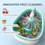Fruit Cleaner Spinner, Fruit and Vegetable Washing Machine with Brush, Fruit and Vegetable Cleaner with Colander and Bowl, Fruit Washer Spinner Scrubber, Kitchen Home Essentials (Sky Blue)