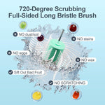 Fruit Cleaner Spinner, Fruit and Vegetable Washing Machine with Brush, Fruit and Vegetable Cleaner with Colander and Bowl, Fruit Washer Spinner Scrubber, Kitchen Home Essentials (Sky Blue)