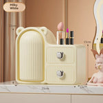 Rotating 360° Makeup Organizer Box Dust-Proof Beauty All in One Cute Bear Box