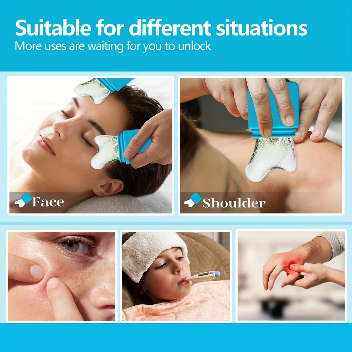 1pc Silicone Ice Beauty Roller - Portable Facial & Eye Cooling Massager for Light Beige Care, Summer Daily Use, No Battery Needed, Fragrance-Free, Ideal for Men & Women, Facial Light Beige Care, Ergonomic Design, Easygrip Handle