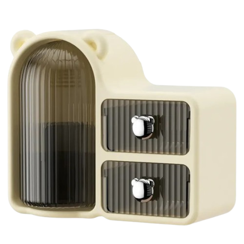 Rotating 360° Makeup Organizer Box Dust-Proof Beauty All in One Cute Bear Box