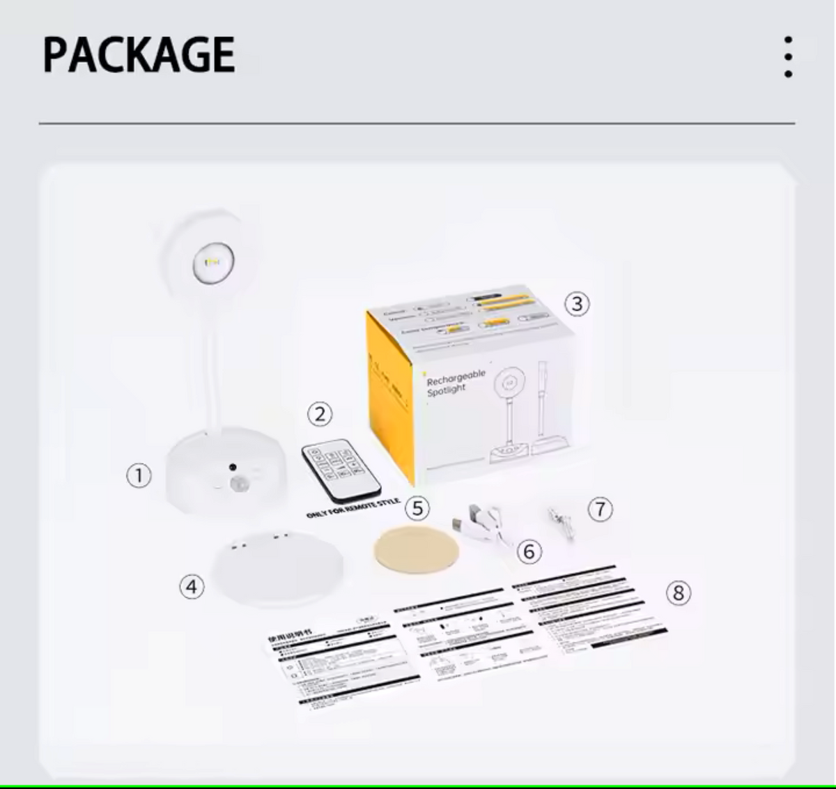 Motion Sensor/Remote Controlled Rechargable Wall Art Focus Light