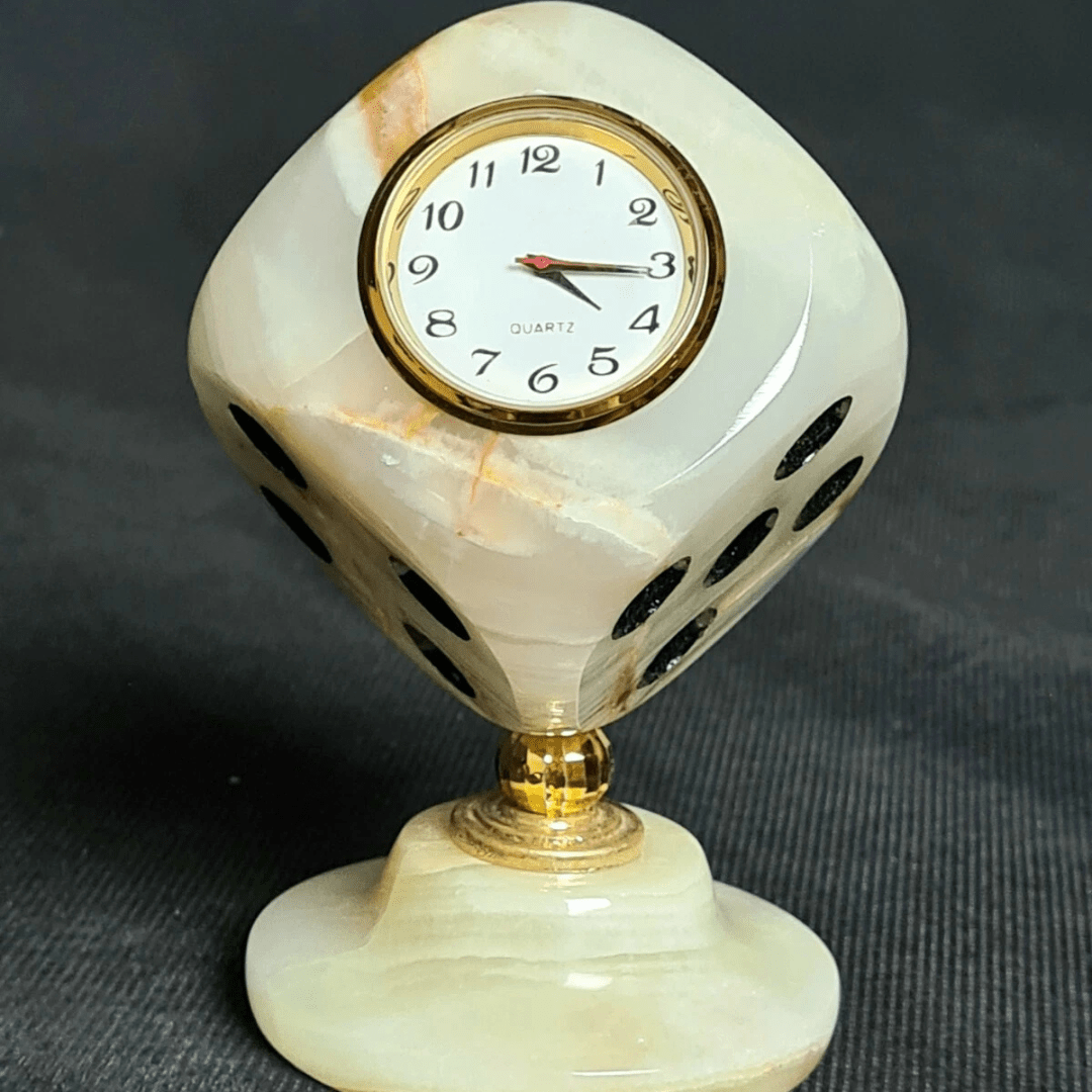 COLLECTOR'S MARBLE TABLE CLOCK - AlifdukanAlifdukan types here :)