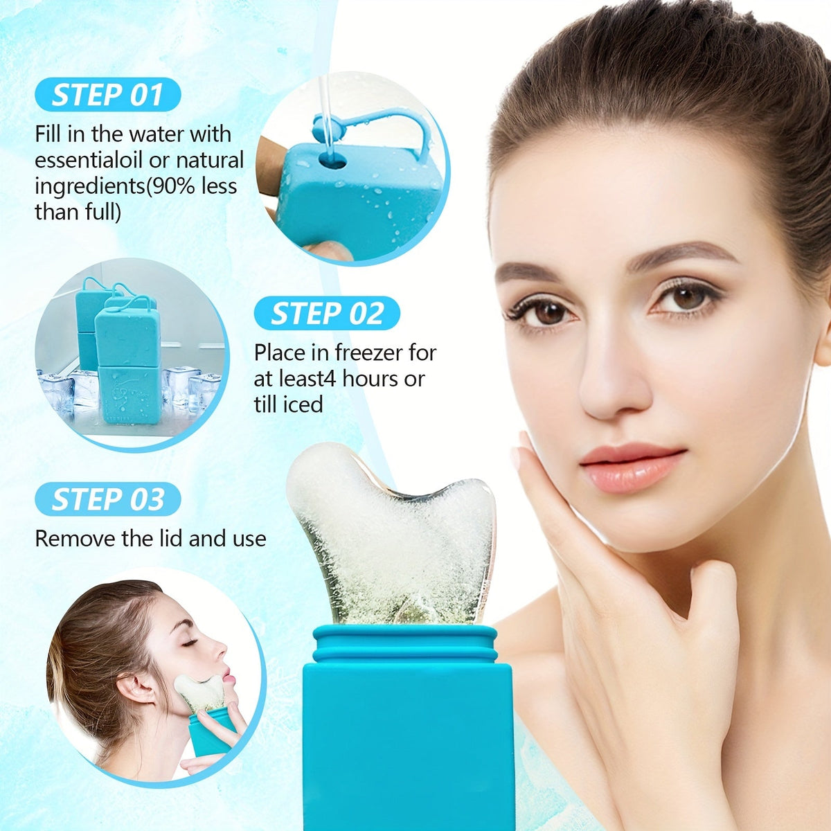 1pc Silicone Ice Beauty Roller - Portable Facial & Eye Cooling Massager for Light Beige Care, Summer Daily Use, No Battery Needed, Fragrance-Free, Ideal for Men & Women, Facial Light Beige Care, Ergonomic Design, Easygrip Handle