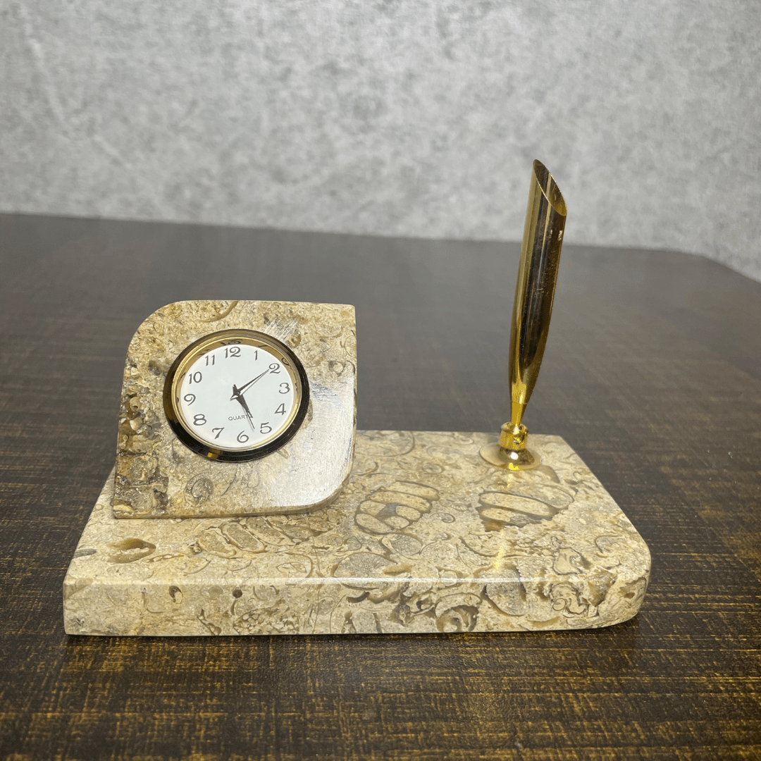 Marble Clocks Pen Holder Book Shape Handcarved - AlifdukanAlifdukan types here :)