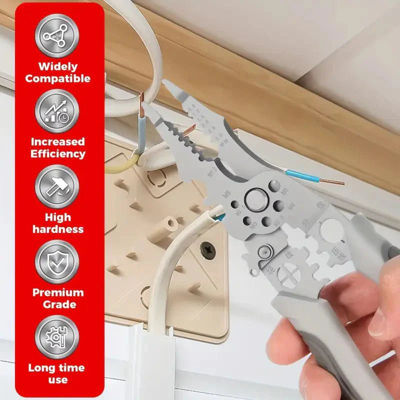 Multifunctional Wire Stripper Pliers - Stainless Steel Ergonomic Grip, No Assembly Required, Portable Cable Stripper & Crimper Tool for Electricians - AlifdukanEver Green types here :)
