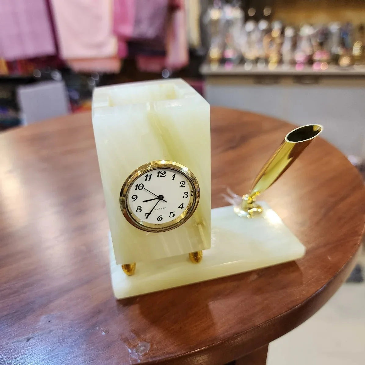 Onyx Marble Pen Holder Clock - AlifdukanAlifdukan types here :)