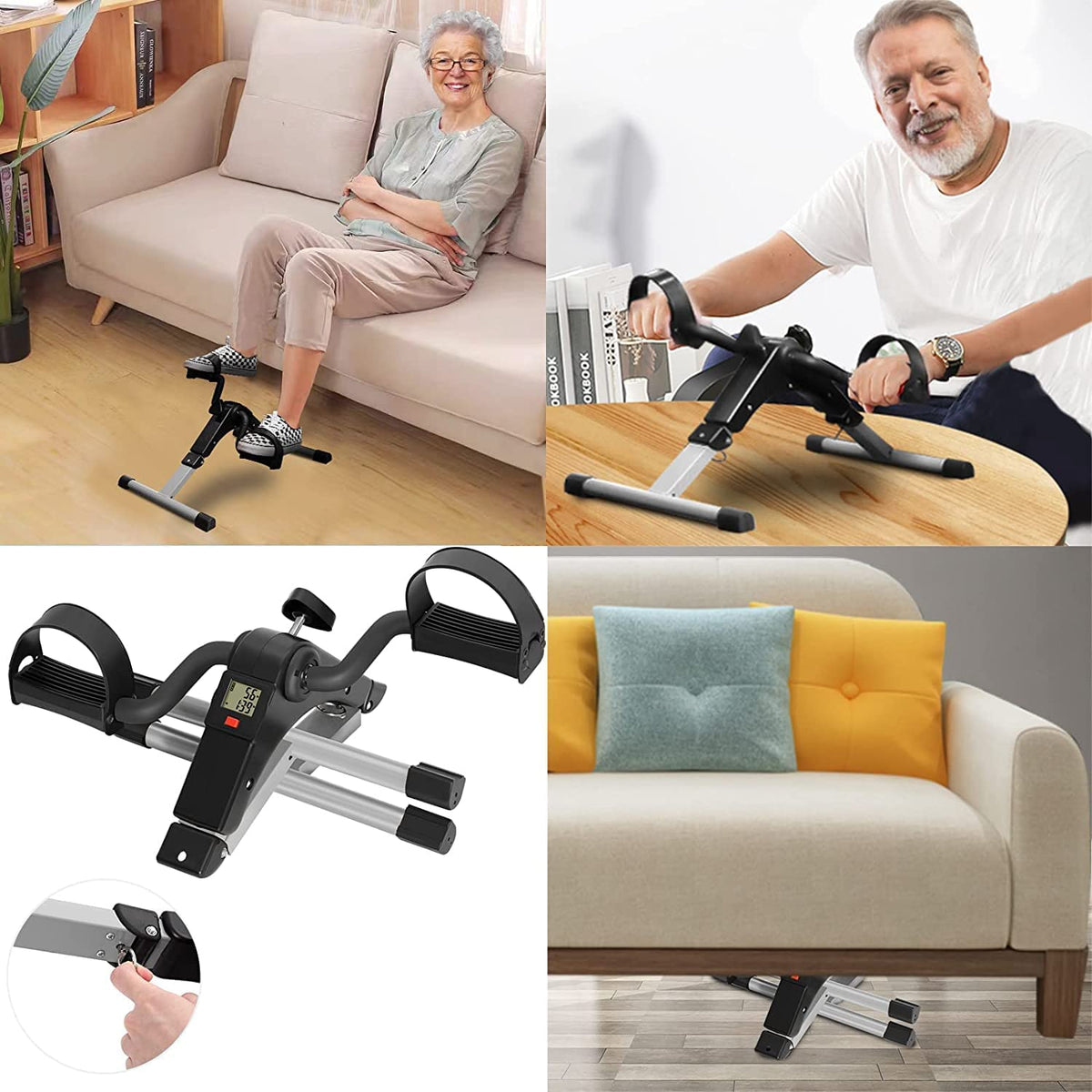 Pedal Exerciser Mini Exercise Bike Arm and Leg Exercise Peddler Machine - AlifdukanAlifdukan types here :)