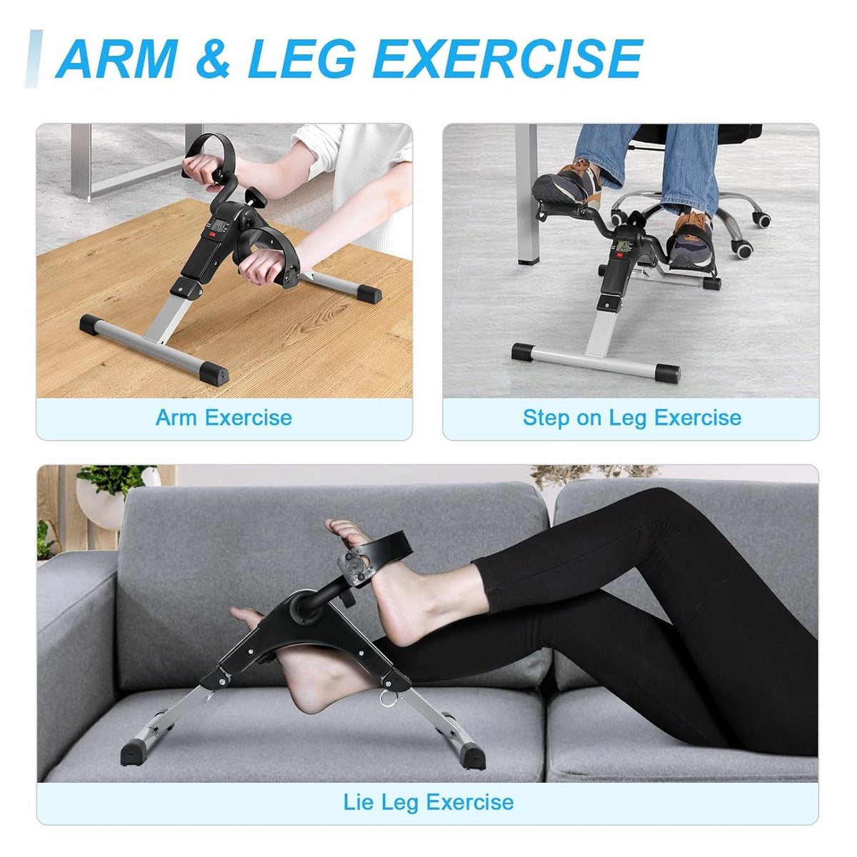 Pedal Exerciser Mini Exercise Bike Arm and Leg Exercise Peddler Machine - AlifdukanAlifdukan types here :)