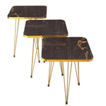 Square Metal Legs Table Set with Golden Border – 3 Pcs - AlifdukanMini Supplier types here :)