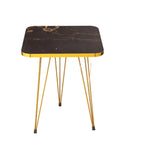 Square Metal Legs Table Set With Golden Border - 3 Pcs - AlifdukanAlifdukan types here :)