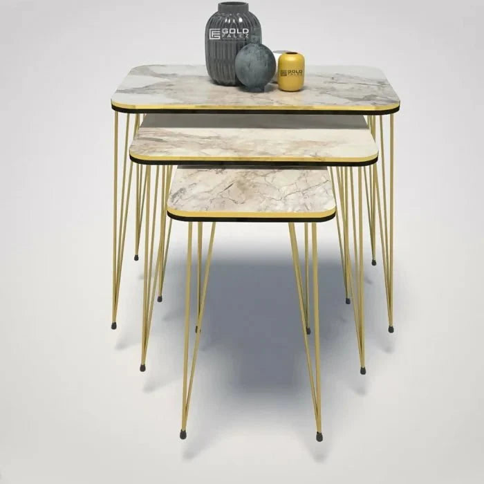 Square White/Black Side Table Set /Coffee - AlifdukanMini Supplier types here :)
