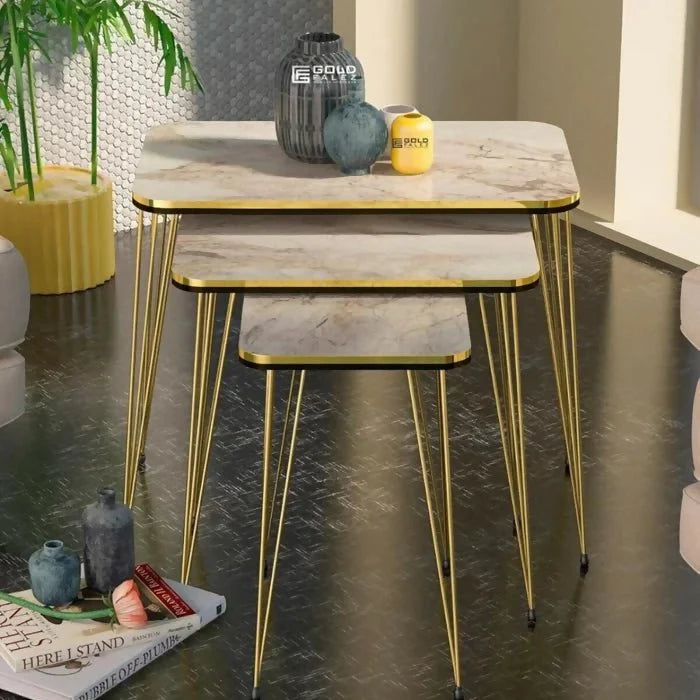 Square White/Black Side Table Set /Coffee - AlifdukanMini Supplier types here :)