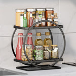 2-Tier Metal Tray Round Metal Organizer
