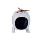 Overa Alarm Clock Radio, Fast Wireless Phone Charger with Bluetooth, Wall Clock Fan Alarm Speaker Sound USB Port, Dual Alarm, Sleep Timer, Snooze, Dimmer (White)