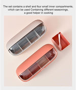 Kitchen Condiment Seasoning Box With 4 Compartments Cruet Storage Container Home Kitchen Tool Multi Purpose