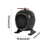 Overa Alarm Clock Radio, Fast Wireless Phone Charger with Bluetooth, Wall Clock Fan Alarm Speaker Sound USB Port, Dual Alarm, Sleep Timer, Snooze, Dimmer (White)