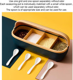 Kitchen Condiment Seasoning Box With 4 Compartments Cruet Storage Container Home Kitchen Tool Multi Purpose