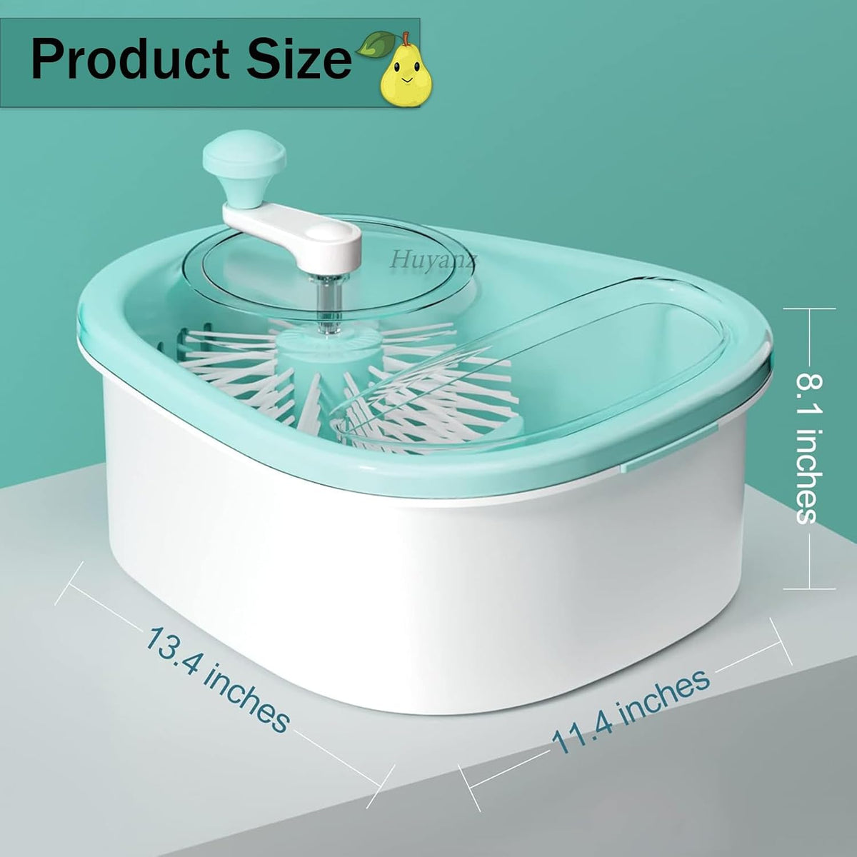 Fruit Cleaner Spinner, Fruit and Vegetable Washing Machine with Brush, Fruit and Vegetable Cleaner with Colander and Bowl, Fruit Washer Spinner Scrubber, Kitchen Home Essentials (Sky Blue)