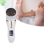 Electric Foot Callus Remover, LCD Display Electric Foot Grinder Multifunctional with 3 Grinding Heads for Pedicure Shop (White)