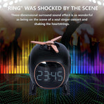 Overa Alarm Clock Radio, Fast Wireless Phone Charger with Bluetooth, Wall Clock Fan Alarm Speaker Sound USB Port, Dual Alarm, Sleep Timer, Snooze, Dimmer (White)