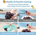 Fruit Cleaner Spinner, Fruit and Vegetable Washing Machine with Brush, Fruit and Vegetable Cleaner with Colander and Bowl, Fruit Washer Spinner Scrubber, Kitchen Home Essentials (Sky Blue)