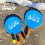VIAHART Surfminton Classic Beach Tennis Wooden Paddle Game Kadima Smashball Set