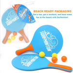 VIAHART Surfminton Classic Beach Tennis Wooden Paddle Game Kadima Smashball Set