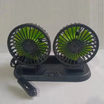 Universal Dual-Head USB Car Fan - 5V/12V/24V, 2-Speed Settings for Efficient Auto Cooling & Ventilation