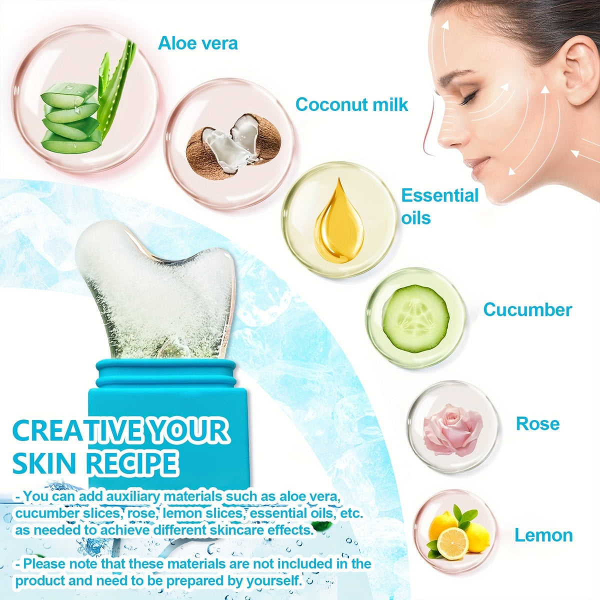 1pc Silicone Ice Beauty Roller - Portable Facial & Eye Cooling Massager for Light Beige Care, Summer Daily Use, No Battery Needed, Fragrance-Free, Ideal for Men & Women, Facial Light Beige Care, Ergonomic Design, Easygrip Handle