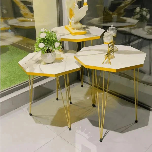 Hexa White / black Side Table /Coffee Table - AlifdukanMini Supplier types here :)
