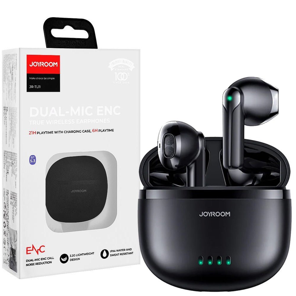JOYROOM JR - TL11 Dual - Mic ENC True Wireless Earphones Black - AlifdukanAlifdukan types here :)