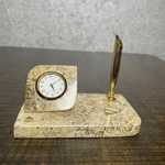 Marble Clocks Pen Holder Book Shape Handcarved - AlifdukanAlifdukan types here :)