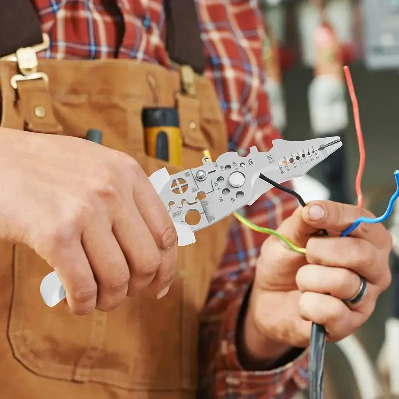 Multifunctional Wire Stripper Pliers - Stainless Steel Ergonomic Grip, No Assembly Required, Portable Cable Stripper & Crimper Tool for Electricians - AlifdukanEver Green types here :)