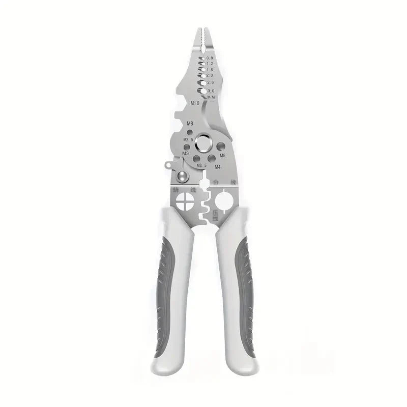 Multifunctional Wire Stripper Pliers - Stainless Steel Ergonomic Grip, No Assembly Required, Portable Cable Stripper & Crimper Tool for Electricians - AlifdukanEver Green types here :)