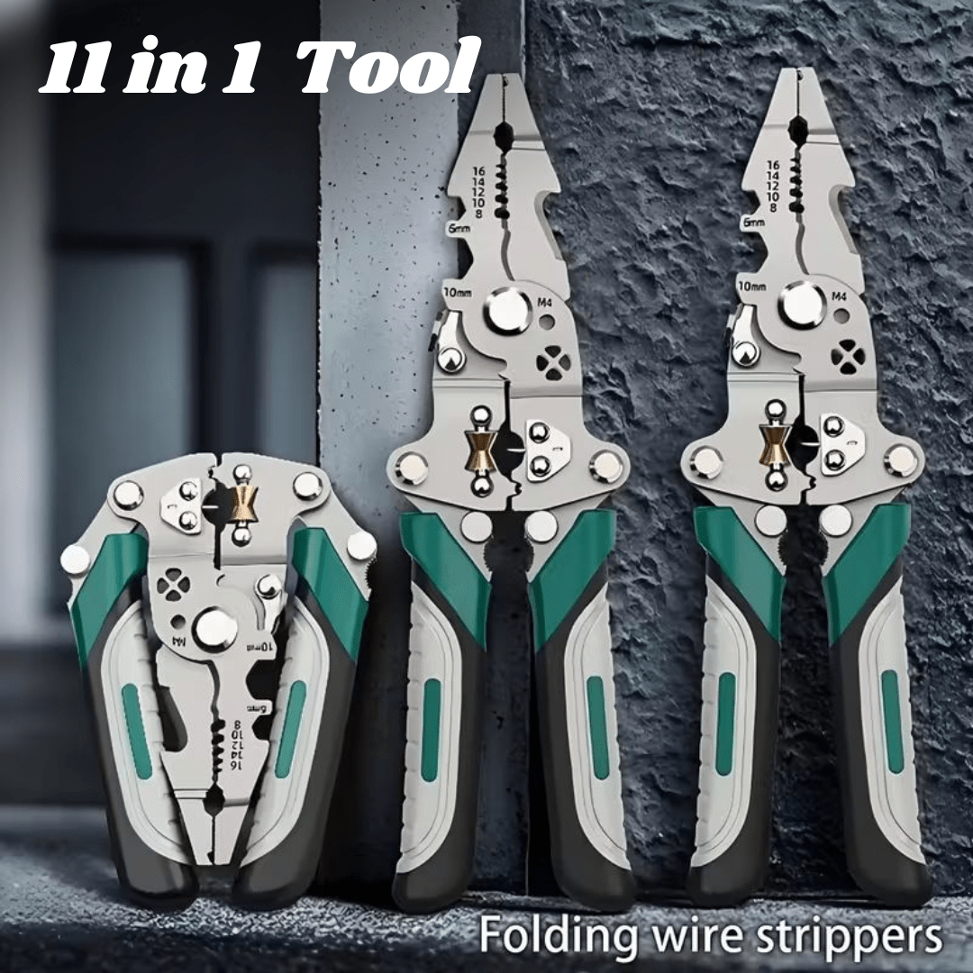 Multifunctional Wire Stripper Pliers - Stainless Steel Ergonomic Grip, No Assembly Required, Portable Cable Stripper & Crimper Tool for Electricians - AlifdukanEver Green types here :)
