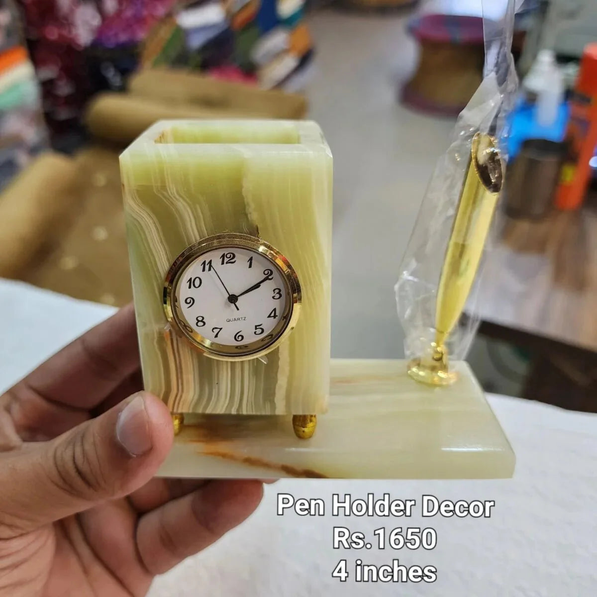 Onyx Marble Pen Holder Clock - AlifdukanAlifdukan types here :)