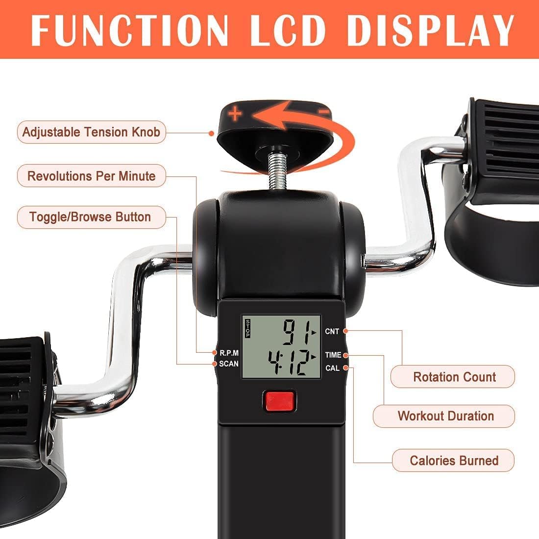 Pedal Exerciser Mini Exercise Bike Arm and Leg Exercise Peddler Machine - AlifdukanAlifdukan types here :)