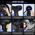 Premium Wireless Digital Tire Inflator with LCD Display – Fast Portable Air Pump